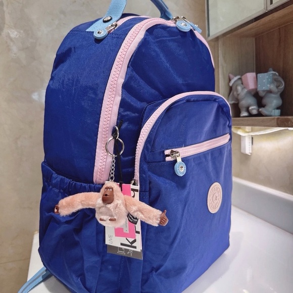 Kipling Seúl Navy and Light Pink Women's Backpack - Picture 4 of 4
